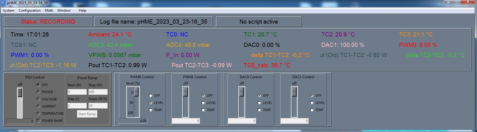 Main application window